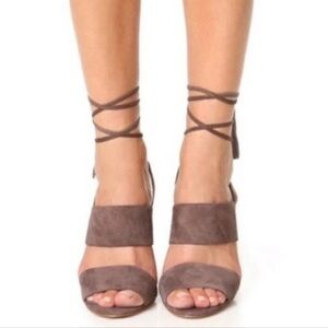 Madewell Octavia brown suede block heel